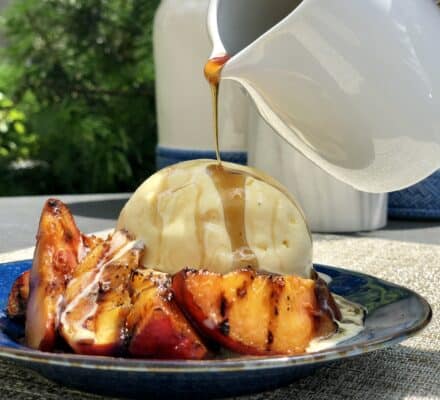 Grilled Peach made with wolf charbroiler