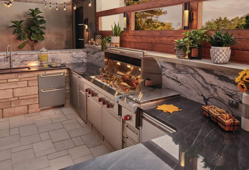Wolf outdoor gas grills are considered the best high-end kitchen appliance for an outdoor kitchen.