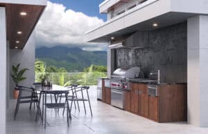 Wolf gas grills provide all the power and cooking finesse for your outdoor kitchen that their indoor ranges and cooktops offer inside.