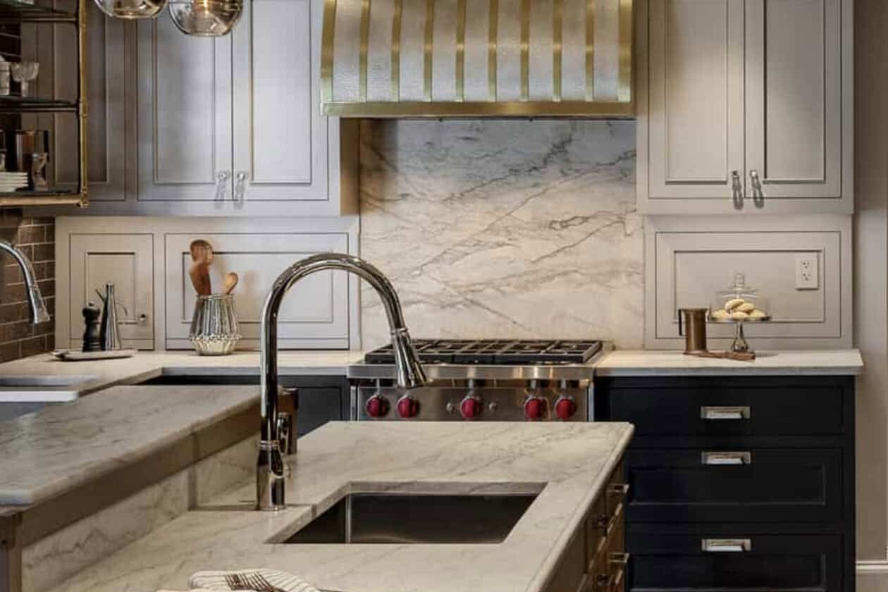 Bistro-inspired kitchen by PK Surroundings featuring Sub-Zero and Wolf appliances.