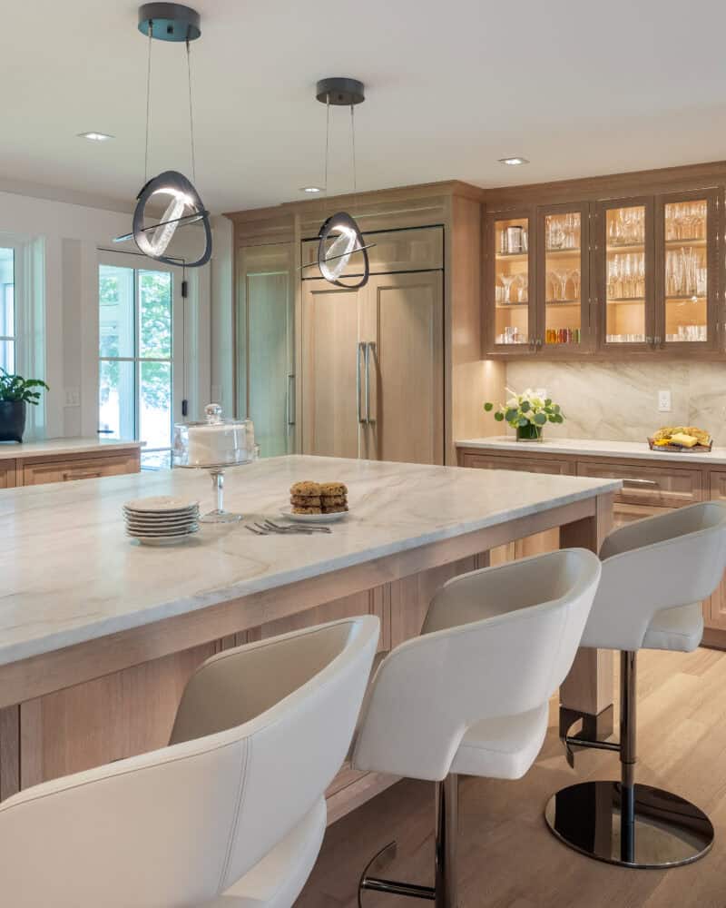 kitchen remodel with sub-zero classic refrigeration and sub-zero wine unit