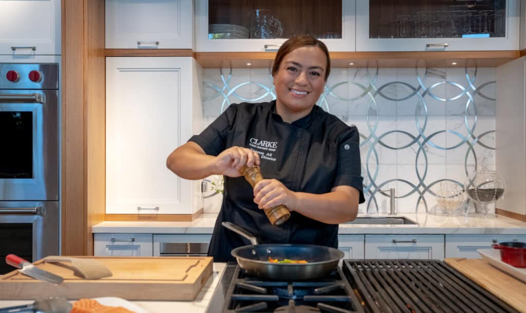 Chef Vanessa helps Clarke Showroom visitors make decisions about the best luxury appliances for their lifestyle and kitchen design.
