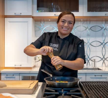 Chef Vanessa helps Clarke Showroom visitors make decisions about the best luxury appliances for their lifestyle and kitchen design.